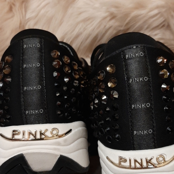 PINKO Giglio Black Sneakers with Gem s 37( 7) - Picture 5 of 8